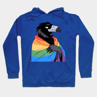 Comfy Womfy Furry Pride Raven LGBTQ Rainbow Hoodie